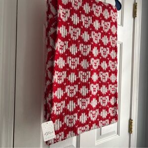 Free People Red and White Oversized Knit Scarf